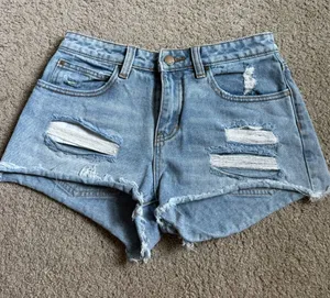 Billabong Light Blue Distressed Denim Cutoff Shorts thumbnail 1