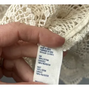 AEO American Eagle Dress Size Medium Cream Crochet Lace Boho Romantic Hippie thumbnail 5