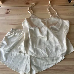 Luxurious Cream Satin Pajama Set thumbnail 1