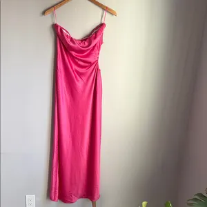 NEW Reformation Nevaeh Pink Slip Dress Medium thumbnail 3