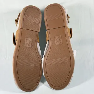 Naturalizer Size-10M Womens Taylor T-Strap Slingback Flat Sandal Tan Leather‎ thumbnail 4