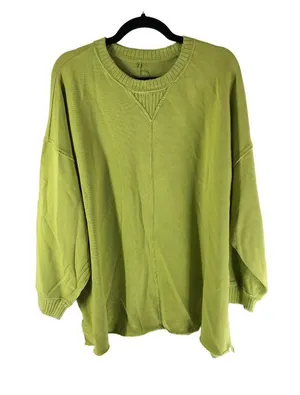 Aerie Green Oversized Crewneck Sweatshirt "Staying Kind Feeling Cool" Graphic M thumbnail 1