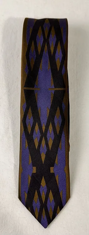 Christian Lacroix Men's Tie Vintage Silk Classic Geometric Multicolor thumbnail 1