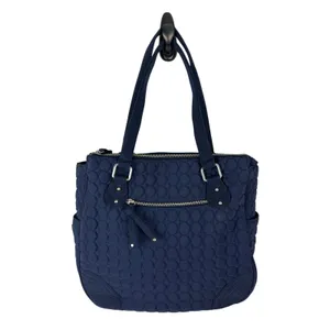 Vera Bradley Blue Quilted Microfiber Zipper Tote thumbnail 4