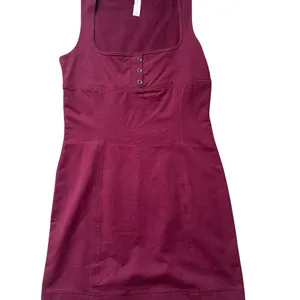 Anthropologie Daily‎ Practice Burgundy Slim Tank Mini Dress Square Neck Size XS thumbnail 2