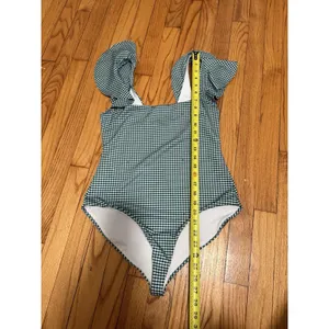 Hill House Home Rosie Green Gingham Ruffle One Piece Bathing Suit Size Medium thumbnail 8