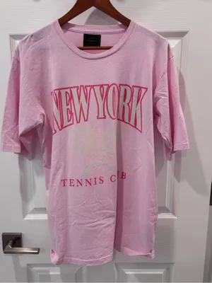 Free People x‎ Original Retro Brand Pink NYC Boyfriend Tee size Small thumbnail 6