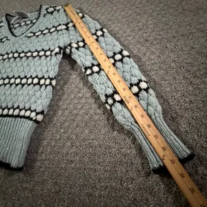 Western Connection‎ Sweater Womens Medium Blue Vintage 80s Popcorn Knit V-Neck thumbnail 8