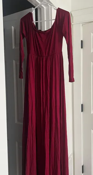 Pinkblush Burgundy Off Shoulder Maternity Dress thumbnail 3