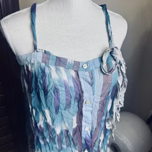 Kimchi‎ Blue Womens Top Silk Cami sheer watercolor Sz M Fairy Flowy Romantic thumbnail 2