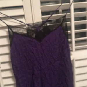 Scotch & Soda deep Purple Slip Dress slit Black Lace size 42 Shorter Length XL thumbnail 6