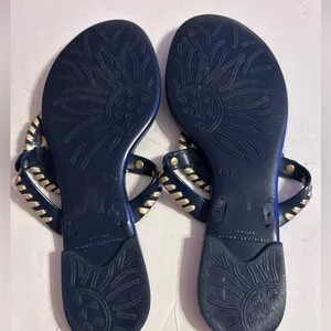 JACK ROGERS Sandals Flip Flops Navy Thong Jelly Rubber size 8 thumbnail 3