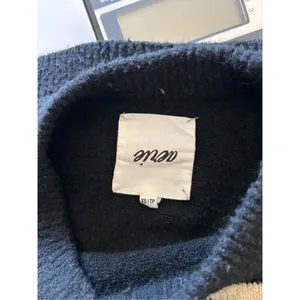 Aerie Unreal Stripe Sweater XS Black Cream Crewneck Knit Pullover Women thumbnail 2
