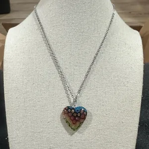 Colorful Heart Pendant Necklace thumbnail 1