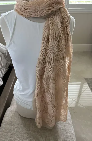 Crochet Scarf Tan thumbnail 1