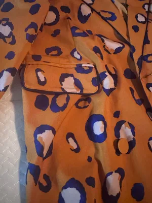 Orange and blue leopard print sport coat thumbnail 3