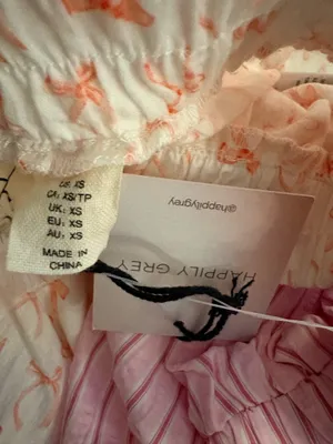 Revolve NWT Happily Grey pink bow and striped boxer lounge shorts set. Size XS thumbnail 3
