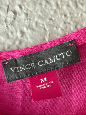 Vince Camuto M Hot Pink Rayon Maxi Slip Dress Square Neck Side Slit 55” Vacation thumbnail 6