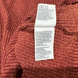 American Eagle Crop Top Sz XS Burnt Umber Ribbed Knit Button up VNeck Tie Front thumbnail 7