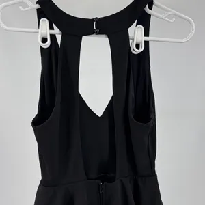 Altar'd State Black halter open back ruffle tiered Mini Dress M flirty dance thumbnail 3