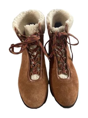Crown & Ivy Size 7.5 Sherpa Lined Lace Up Boots. thumbnail 1