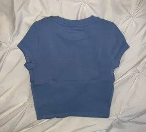 Juicy Couture Size XS Iconic Dump him baby tee cropped tshirt 2000s Y2K sterling blue thumbnail 3