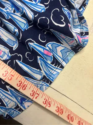 Lilly Pulitzer Loro Romper Low Tide Navy Sails Stripes Size Small Resort Beach thumbnail 6