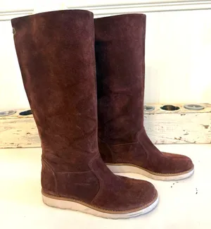 Ilse Jacobsen Boots Womens Size 7.5 Brown Suede Riding‎ Knee High Flat Casual thumbnail 1