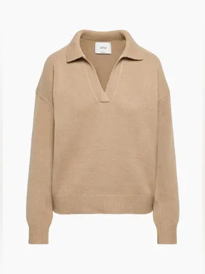 Aritzia Wilfred Luxe Cashmere Clara Sweater in Gold Camel thumbnail 2