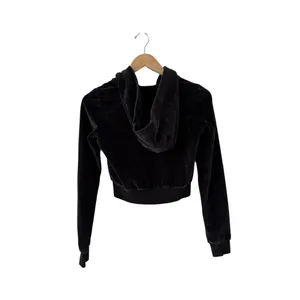 ARITZIA Tna Velour Black Zip Black Hoodie Sweatshirt Jacket thumbnail 5
