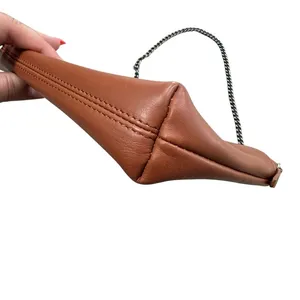 Brooks‎ Brothers Chain Strap Shoulder Bag Brown Caramel Leather Minimalist thumbnail 9