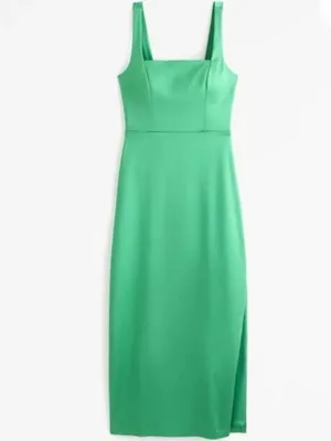 Abercrombie & Fitch Satin Sculpt Dress in Green Size XL TALL Formal Party Grad thumbnail 8