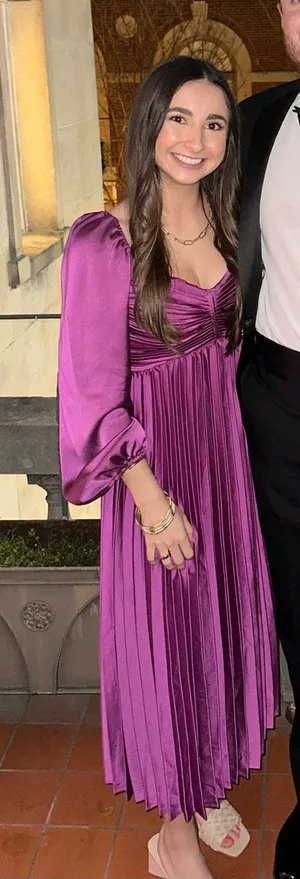 Vici Magenta Pleated Midi Dress thumbnail 1