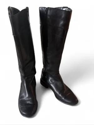 Anne Klein Black Leather Riding Boots Size 6M thumbnail 2