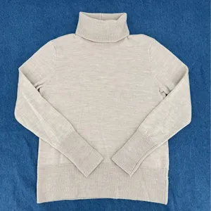 Orvis Beige Turtleneck Sweater 100% Wool Lightweight Minimalist Medium thumbnail 1