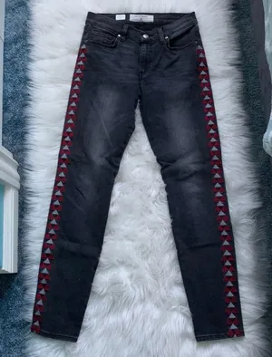 Vintage Embroidered Denim Skinny Jeans 27 thumbnail 1