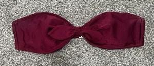 Strapless XS/SMALL maroon swim top thumbnail 1