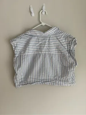 Abercrombie & Fitch White Shirt with Blue Stripes thumbnail 3