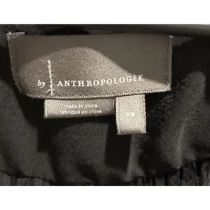 Anthropologie Black Balloon Sleeve Blouse XS thumbnail 6