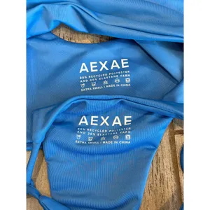 NEW AEXAE Tyra Bikini Set Ibiza Blue Tie Side Thong Swim Women Size XS Beach thumbnail 5