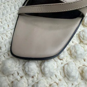 ETIENNE AIGNER Leather Strappy Square Toe Block Heel Sandal Beige Women's 10 thumbnail 10