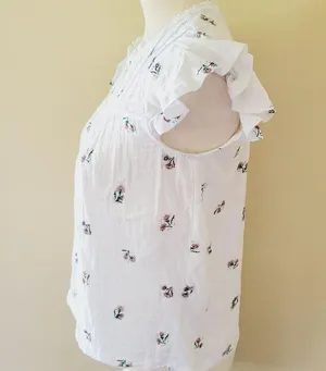 Lucky Brand floral mixed media blouse size small thumbnail 7