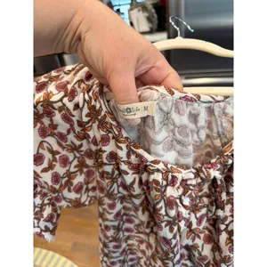 Natural Life Sienna floral cotton babydoll dress in a brown, pink, and orange M thumbnail 3