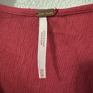 Free People Te Amo Mini Dress Sz Medium Red‎ Floral Embroidered Boho Bell Sleeve thumbnail 5