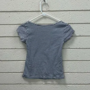 Brandy Melville Ella Blue Striped Tee one size thumbnail 3