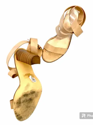 LILIANA Beige Nude Chunky Strappy Ankle Wrap Sandals Heels Sz 8 $27.90 thumbnail 3