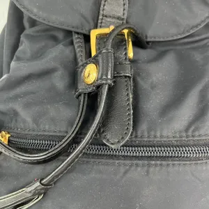 MOSCHINO Mini Black Nylon Leather Trim Backpack Gold-tone Logo thumbnail 7