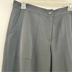 Clara Sun Woo Pants Womens L Black Wide Leg Stretch Career Trousers Pockets thumbnail 2