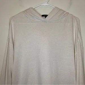QUINCE Brushed Viscose Cropped Lounge Hoodie Heather Oatmeal Beige Sz Small thumbnail 3