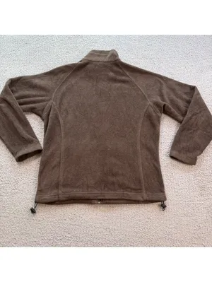 Columbia Women’s Brown Full Zip Fleece Jacket Large Zip Pockets Outdoor Hiking thumbnail 2